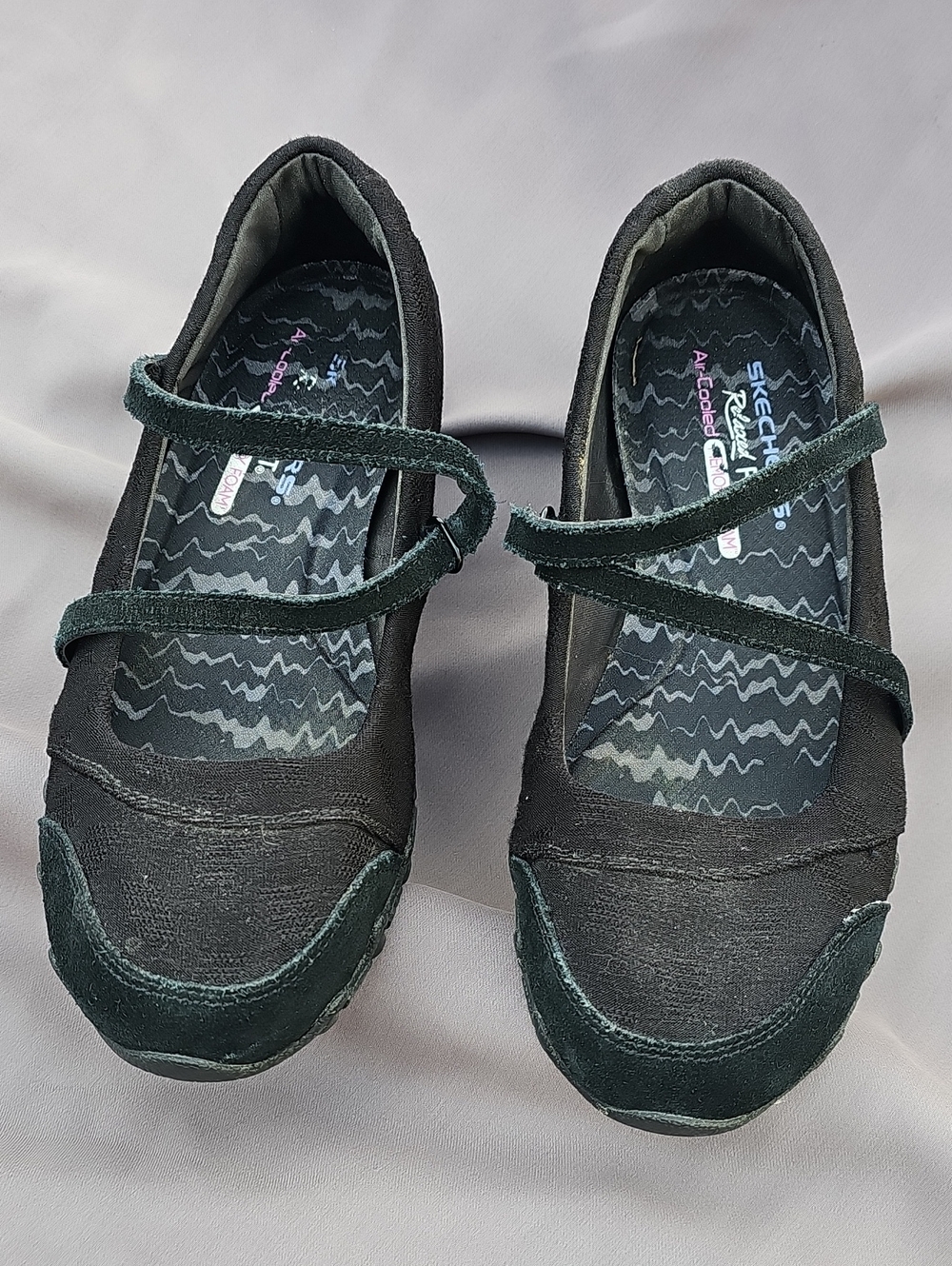 Skechers Black Mary Jane Slip-On with Cross Strap AA